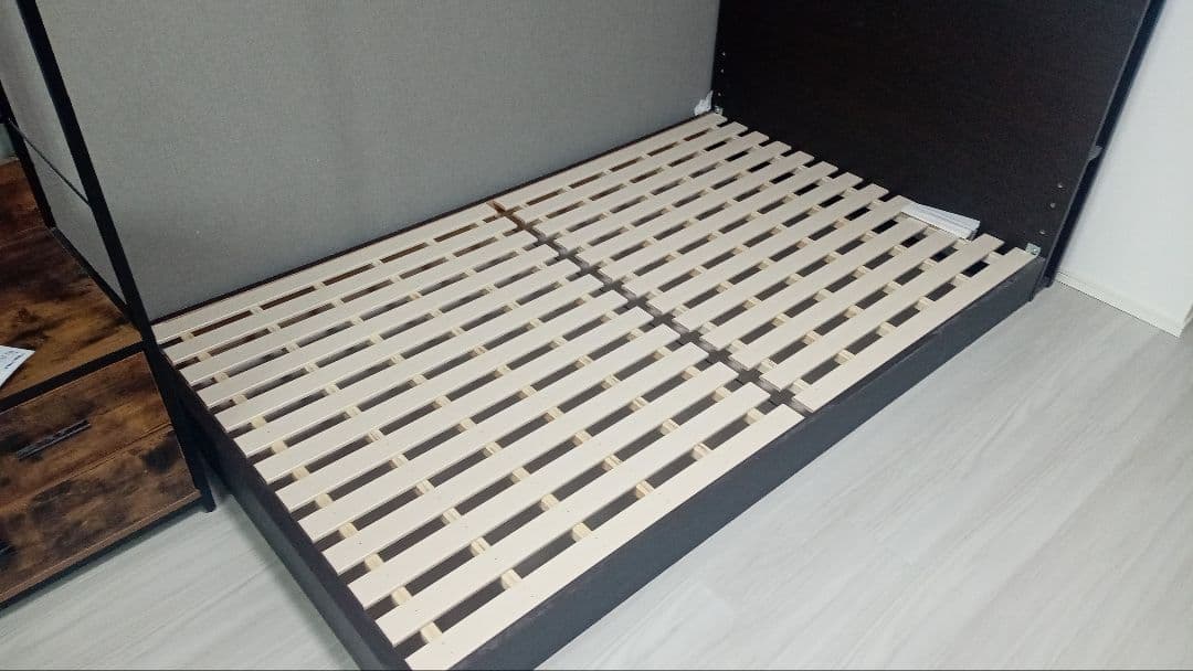 ダークブラウン セミダブル 美品 ベッド マット2枚付 引取歓迎