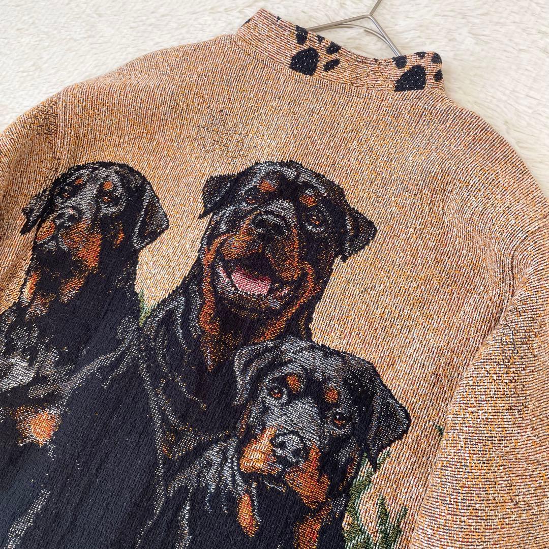 希少✨️SUGAR STREET WEAVERS USA製 ゴブラン織り 犬柄