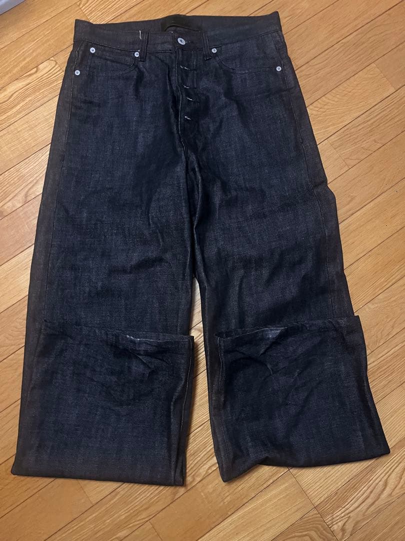 NO FAITH STUDIOS ワイドレッグデニム リジットデニム 生デニム