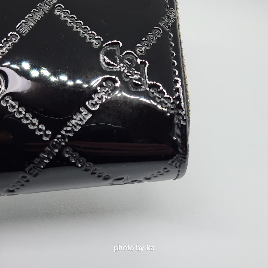 ブラック 新品 ピンキー&ダイアン Pinky&Dianne 折財布 エナメル