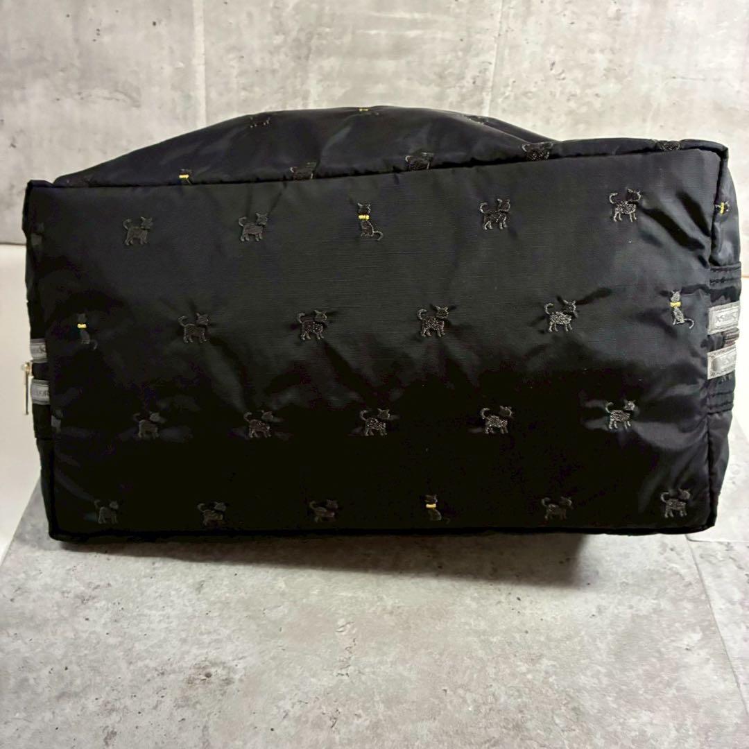 LeSportsac 　ボストンバッグ　 ポーチ　モリー　猫　ブラック　レスポ