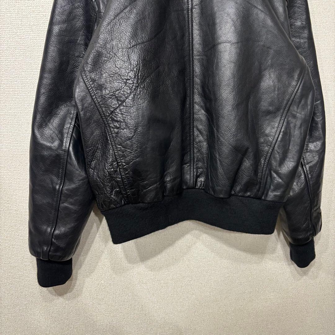 アメリカ古着　レザージャケット　キルティング　本革　L相当 3575