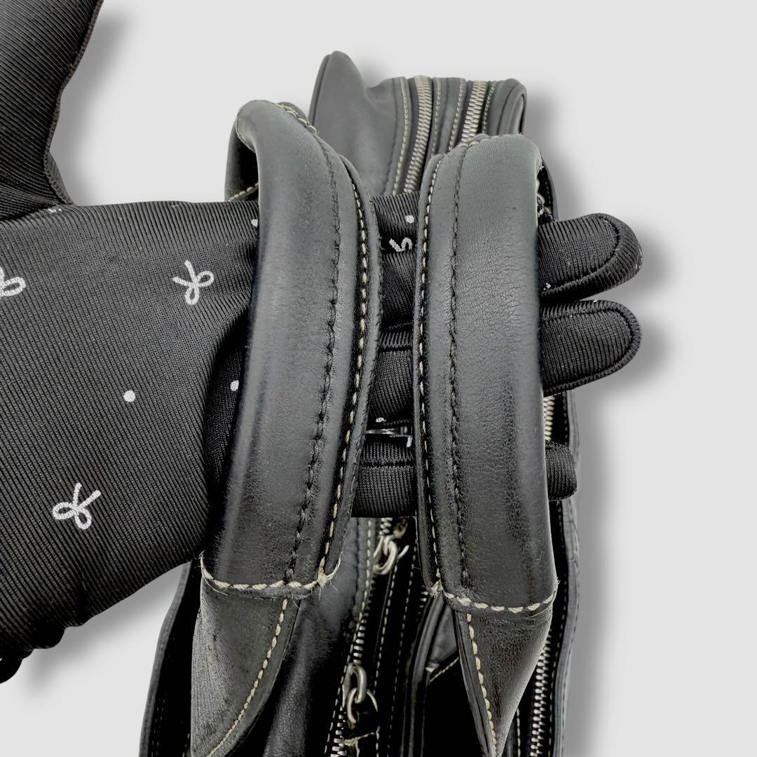 【良品】コーチ　COACH 2way ビジネスバッグ　レザー　ブラック