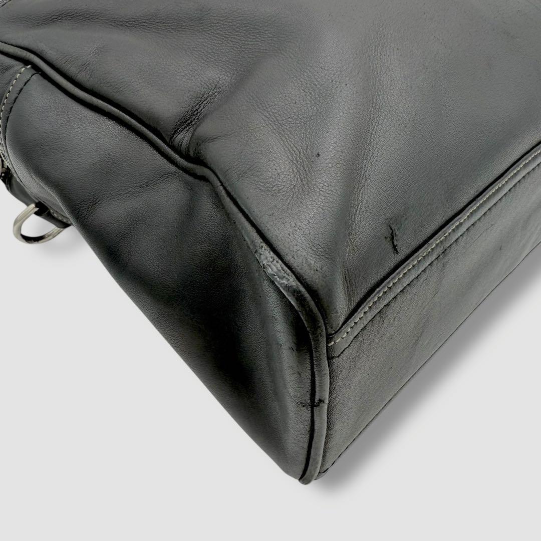 【良品】コーチ　COACH 2way ビジネスバッグ　レザー　ブラック