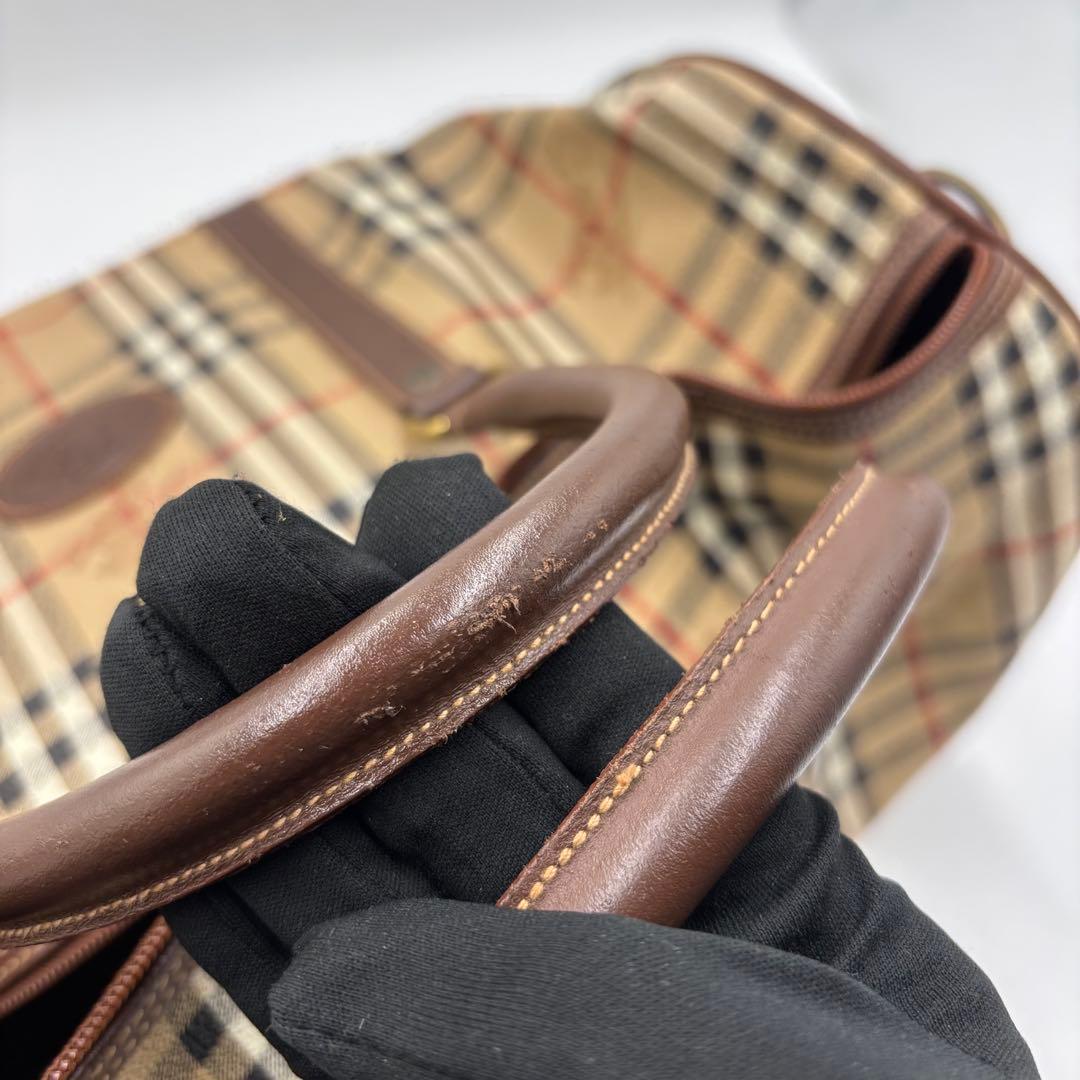 バーバリー ノバチェック 2way レザー ボストンバッグ ショルダーバッグ