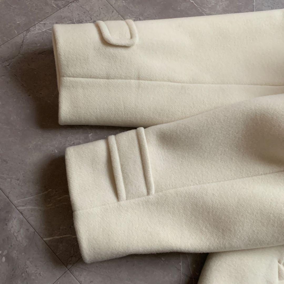 HUMAN WOMAN ヒューマンウーマン　ダブルモッサダッフルコート　白　M