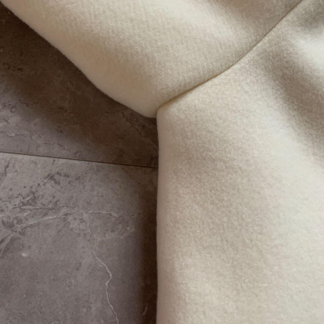 HUMAN WOMAN ヒューマンウーマン　ダブルモッサダッフルコート　白　M