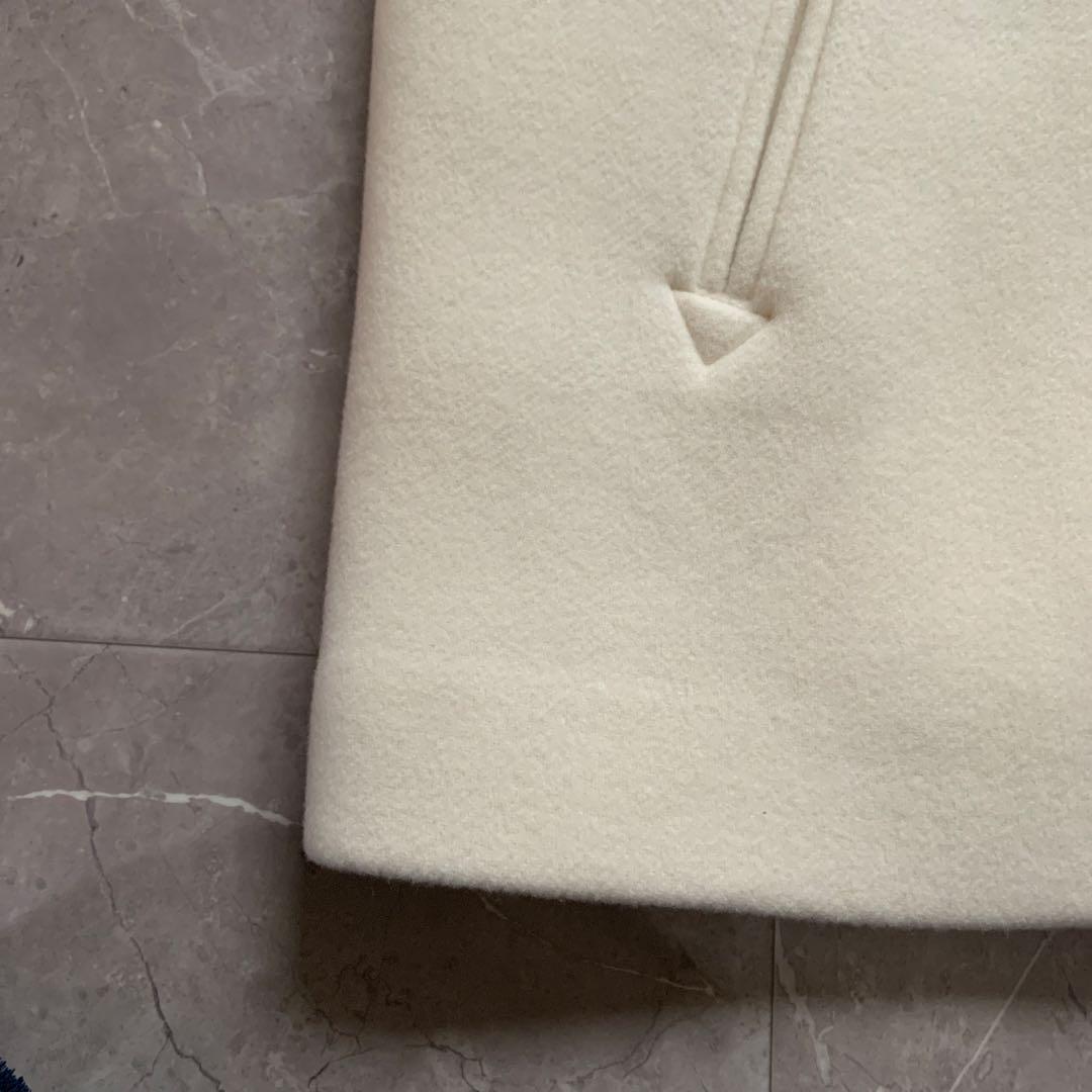 HUMAN WOMAN ヒューマンウーマン　ダブルモッサダッフルコート　白　M