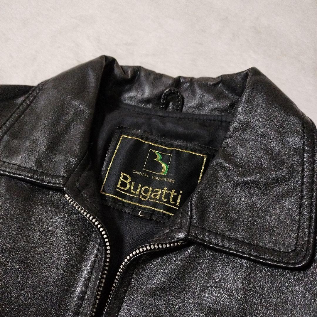 極美品✨Bugatti　レザー ジャケット 　A-2　A2　牛革　L　ブラック