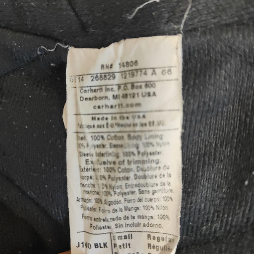 カーハート　アクティブジャケット J140 BLACK アメリカ製　125周年