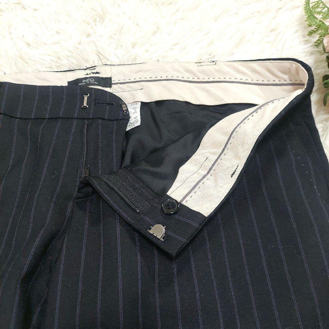 INED 大きいサイズ 15号 ウール パンツスーツ セットアップ ストライプ