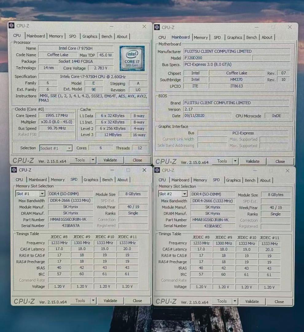 第9世代i7-9750H/16GB/SSD256+HDD3TB/Office美品