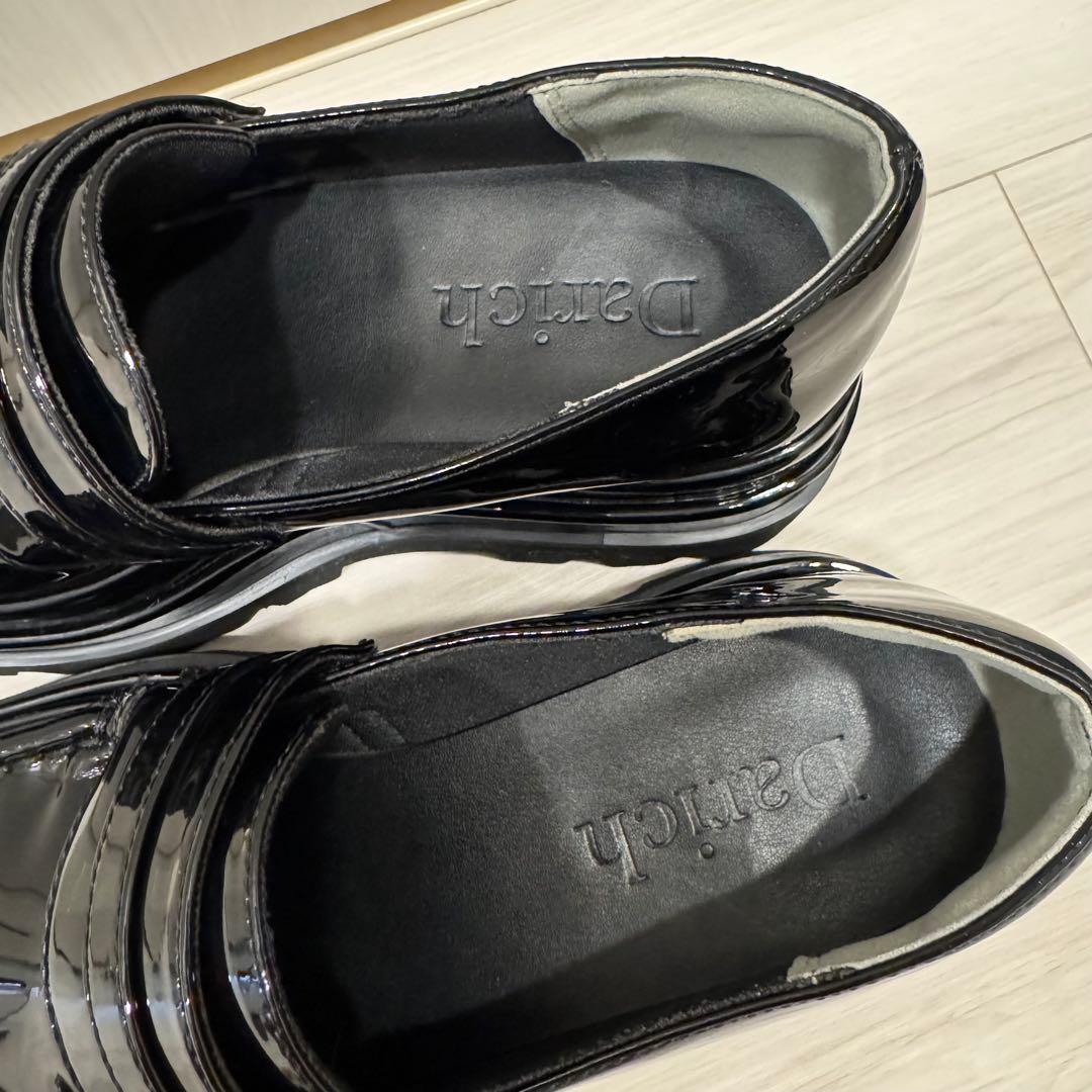 美品◎Darich エナメルプラットフォームローファー M