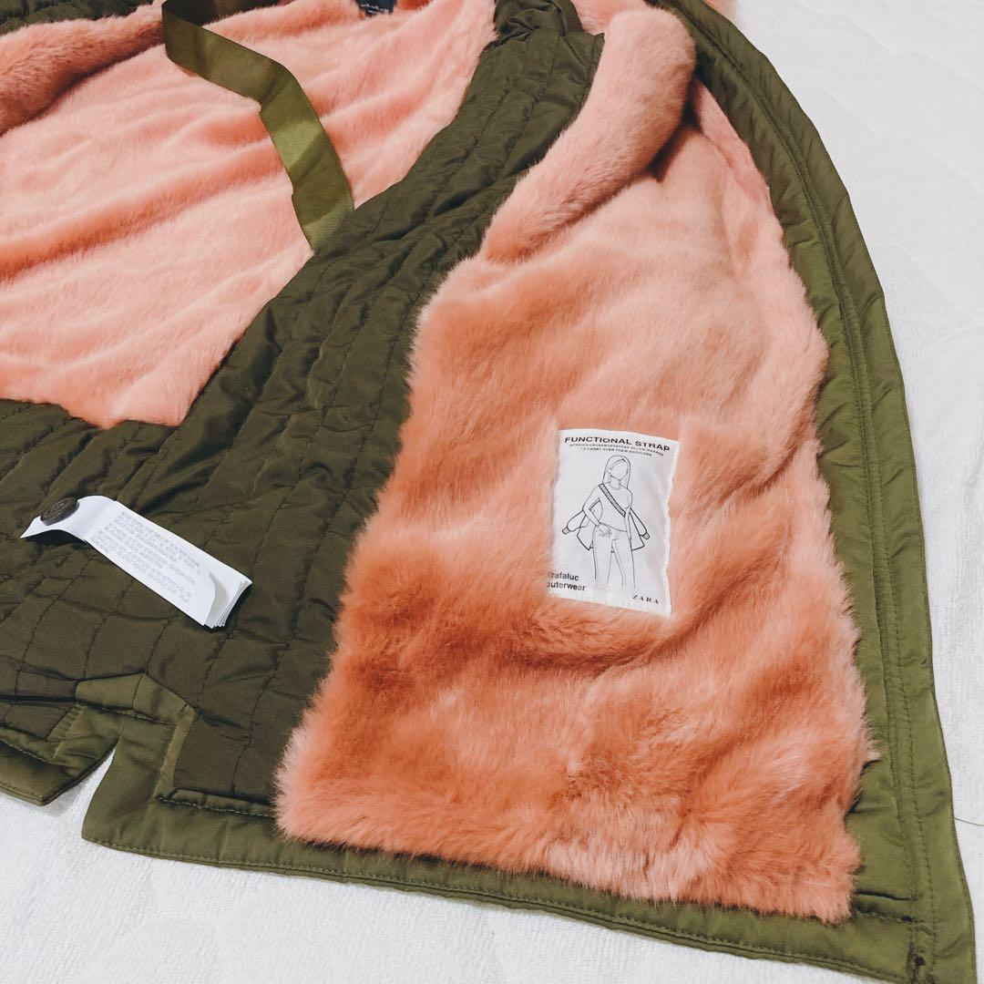 幻の逸品 海外モデル着用 XL ピンクファー ザラ モッズコート N-3B