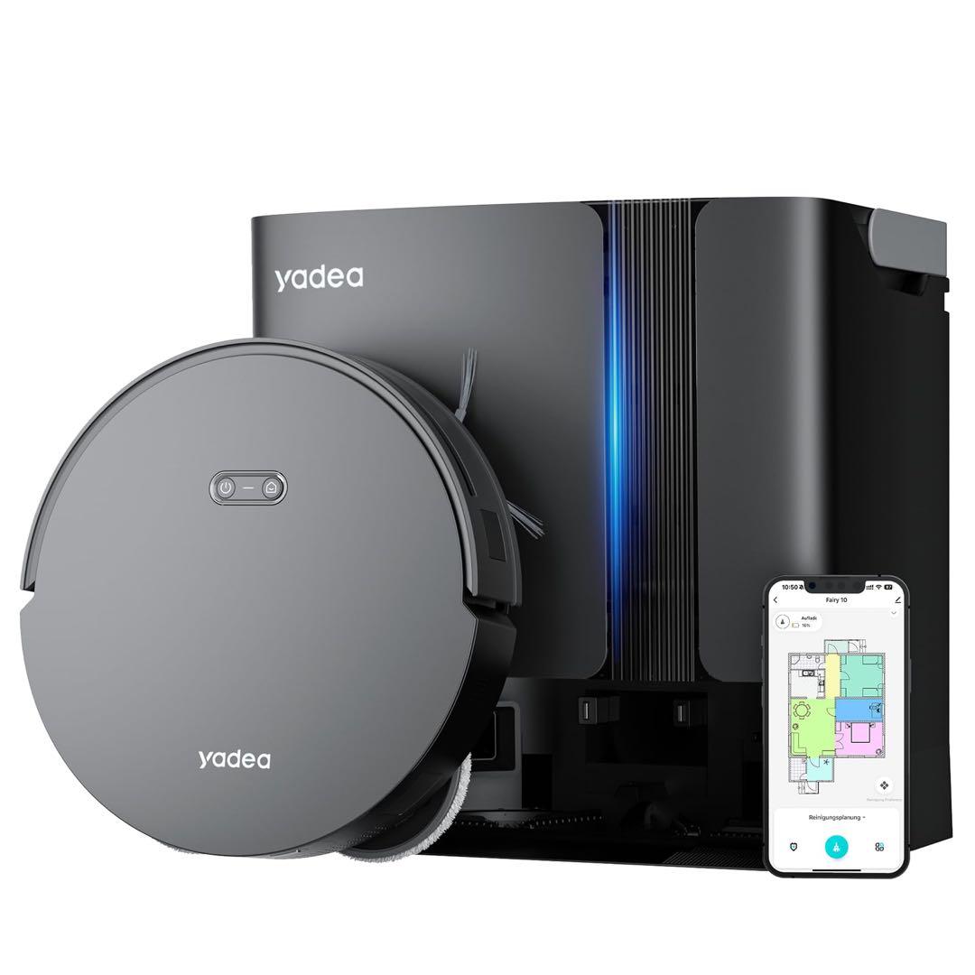 大特価‼️【自動ゴミ収集×加圧式回転モップ水拭き×自動洗浄×熱風乾燥】