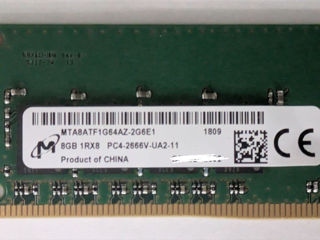 デスクトップ用PCDDR4メモリ PC4-2666V Micron 8GB×4枚