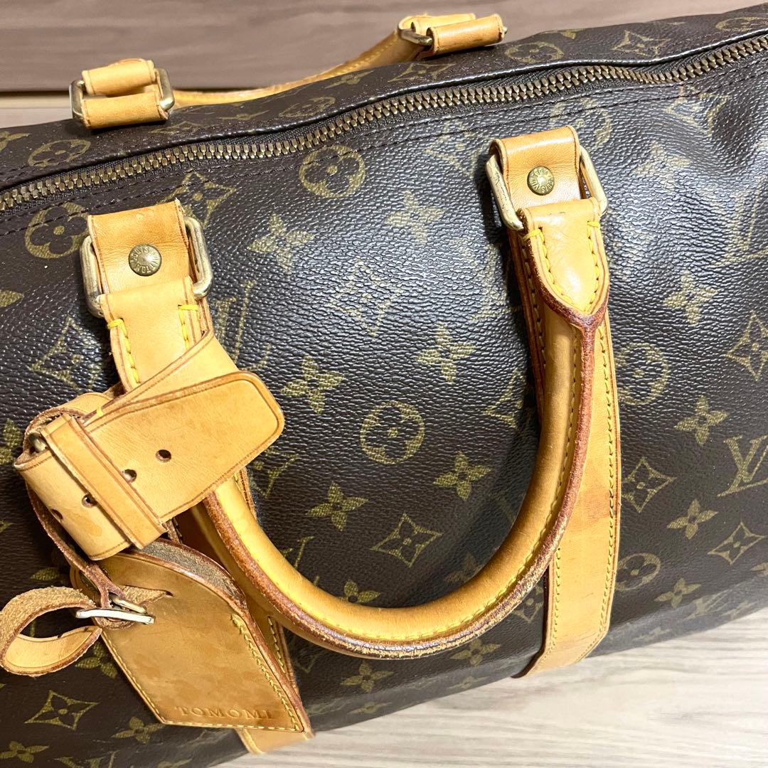 美品/ルイヴィトン　ボストンバッグ　キーポル45 モノグラム　ブラウン　ヌメ革