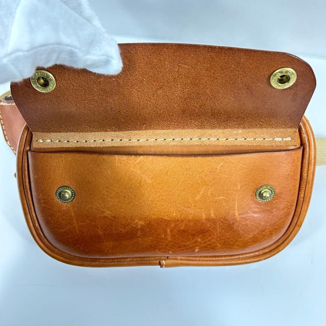 HERZ ボディバッグ ウエストバッグ レザー キャメル