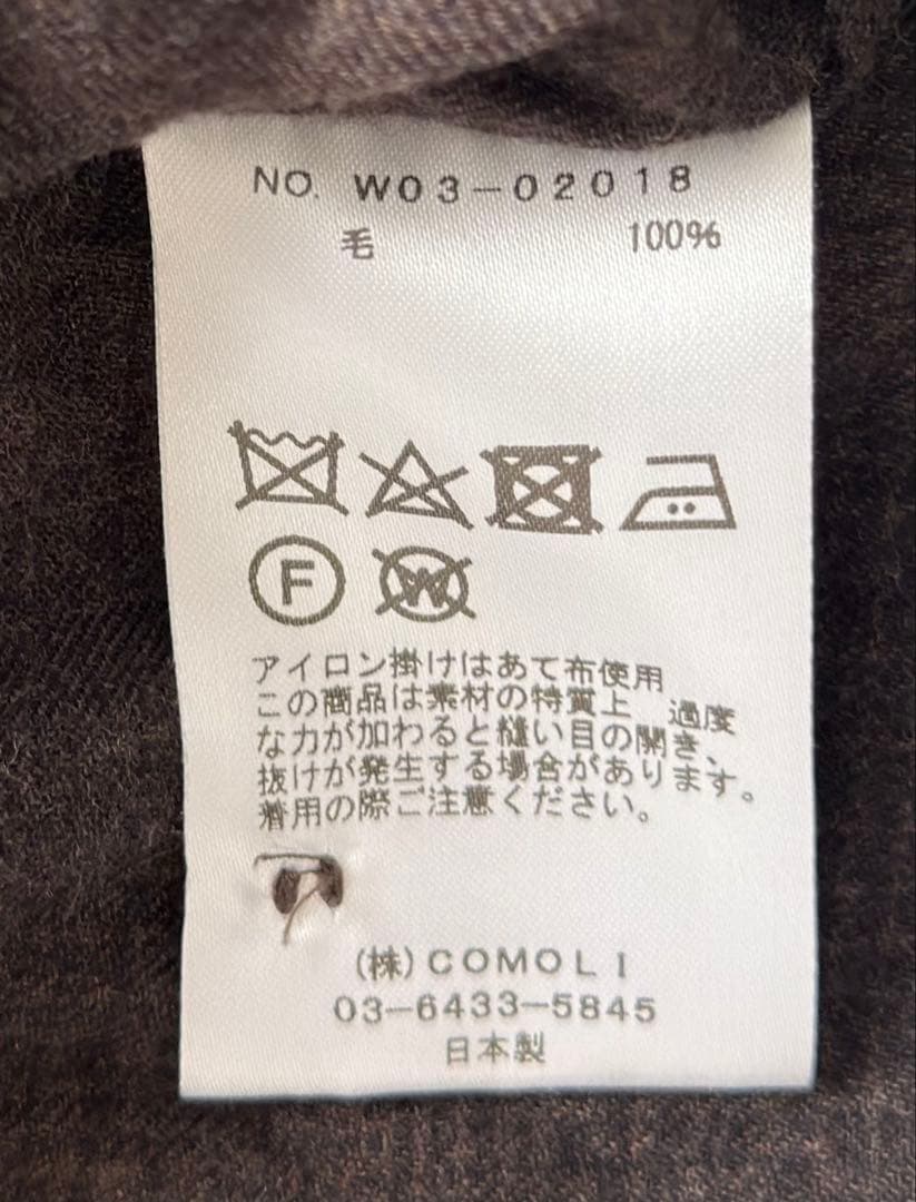 comoli コモリ 22AW オープンカラーシャツ チェックシャツ サイズ4