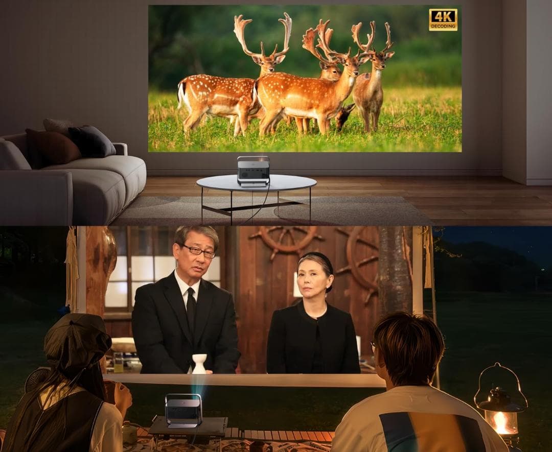 プロジェクター本体 ネイティブ1080P 4k対応 台形補正 小型軽量 天井