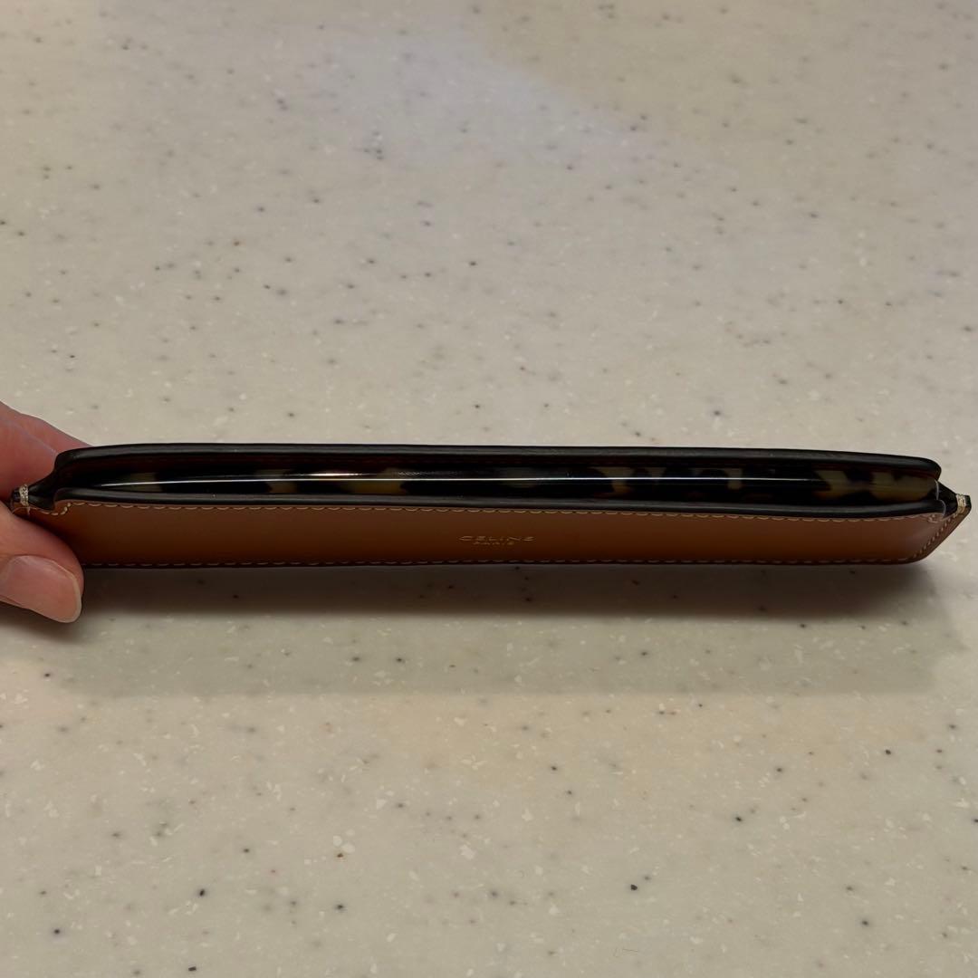 【新品・未使用】ケース付きヘアコーム/ナチュラルカーフスキン タン