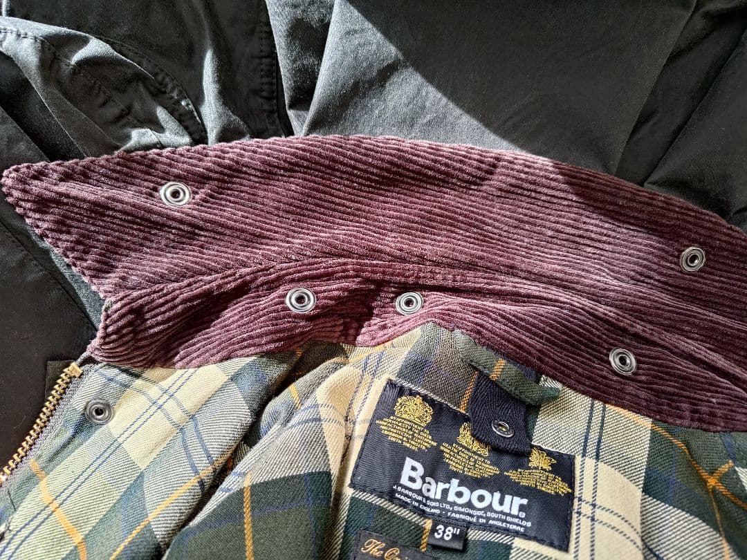 Barbour BORDER ボーダー SL 38 美品　ピンバッジ付き