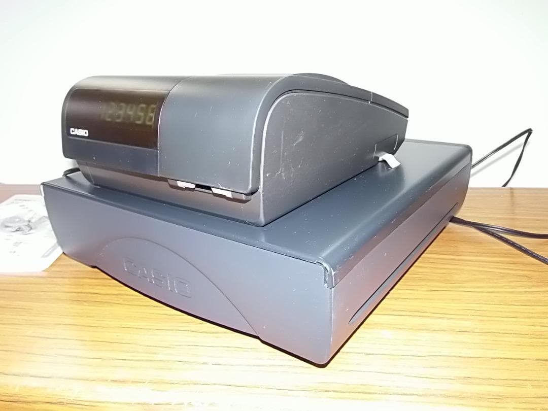 人気の黒1222設定無料カシオTE-340かなめくり機能インボイス対応レジスター