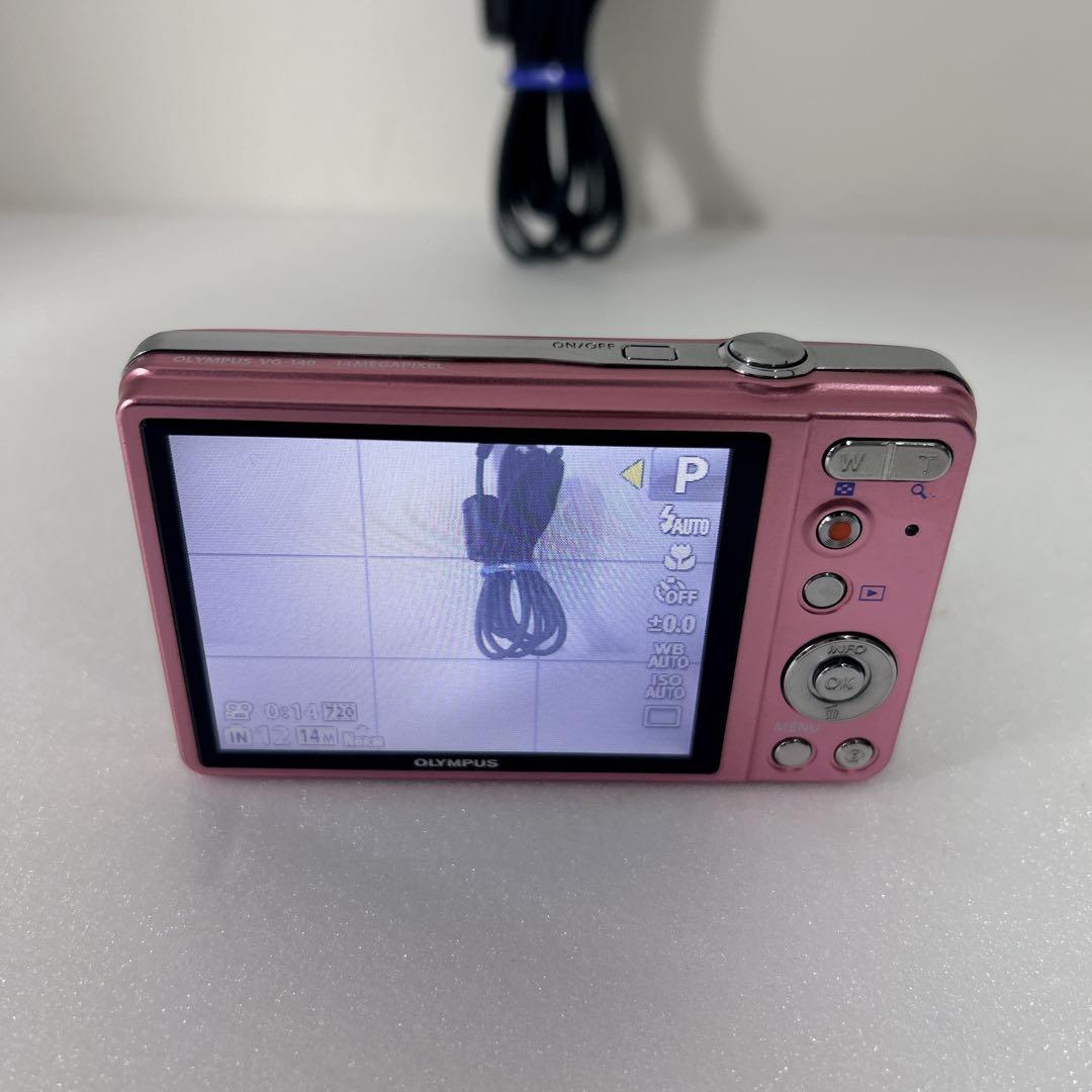 【美品】OLYMPUS デジカメ VG-140 ピンク コンデジ オリンパス