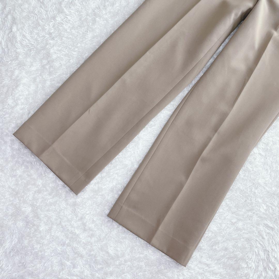 美品✨アンカーウーマン パンツスーツ ノーカラー 洗える モカベージュ近年モデル