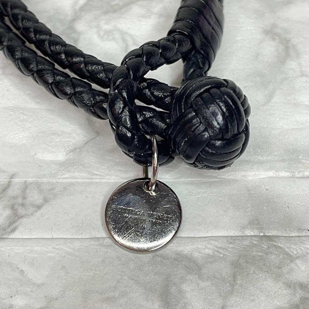 BOTTEGA VENETA ボッテガ イントレチャート ブレスレット 黒 革