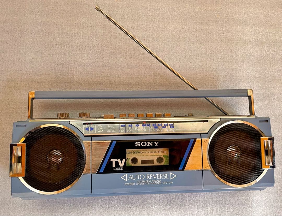 ポップ な80s ° ラジカセ SONY レアカラ一 【動作品】