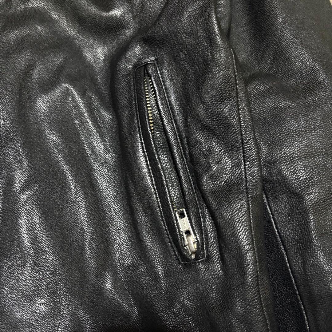 アーバンリサーチ レザージャケット シングルライダース やぎ革 黒 40 L