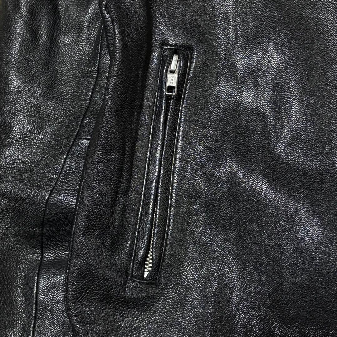アーバンリサーチ レザージャケット シングルライダース やぎ革 黒 40 L