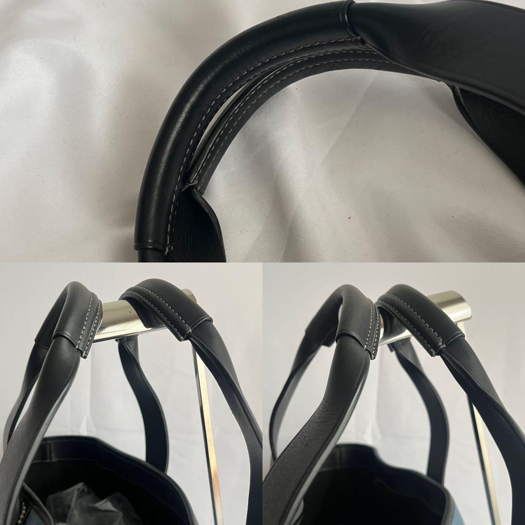 ✨未使用級✨　coach トートバッグ　キャンバス　レザー　淡い青色　メンズ