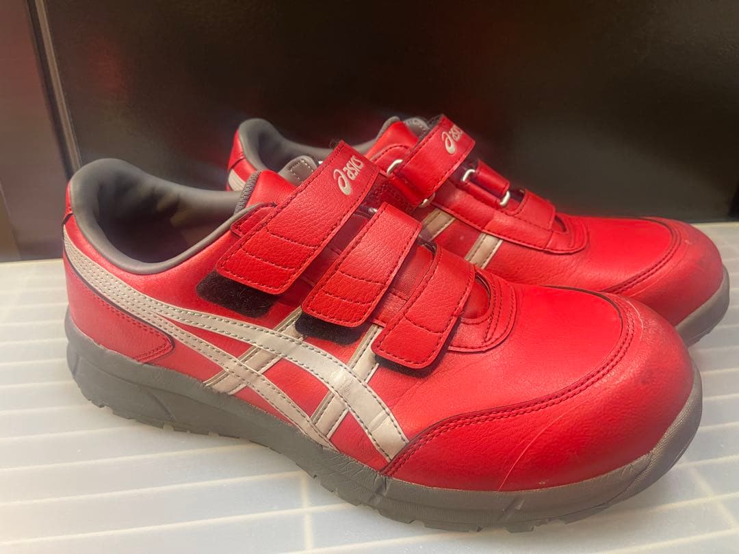 ASICS BOAウィンジョブ安全靴 レッドCP209とCP301の2セット中古