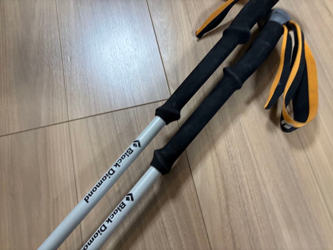 ★送料無料★お洒落　ブラックダイヤモンド　長さ調整ストック　スキー　雪山