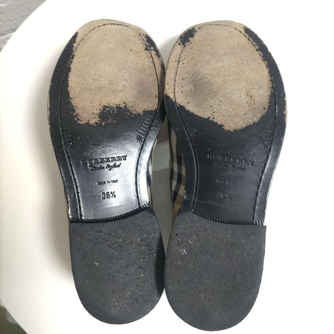 Burberry　バーバリー　ノバチェック　ローファー 　キャンバス　36.5