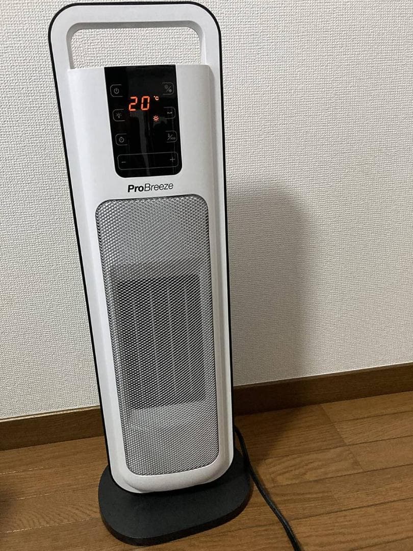 セラミックファンヒーター 自動首振り機能付き 2秒速暖