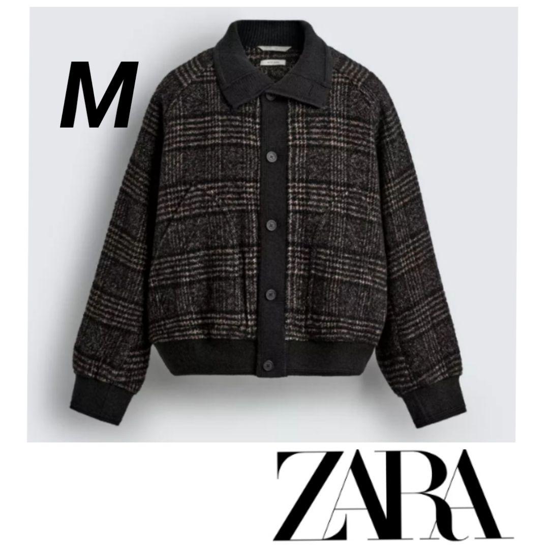 完売品 ZARA リブ襟切り替えジャケット M
