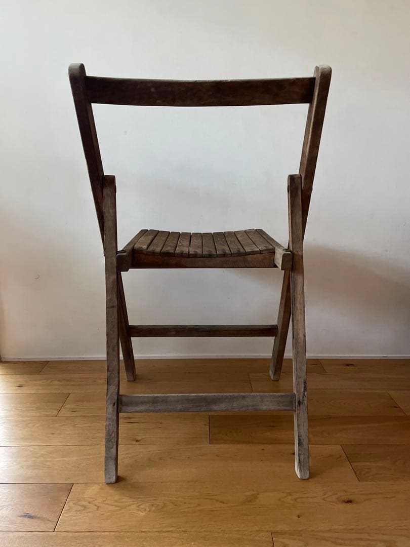 ヴィンテージ　アンティーク　木製折りたたみチェア 2脚セット