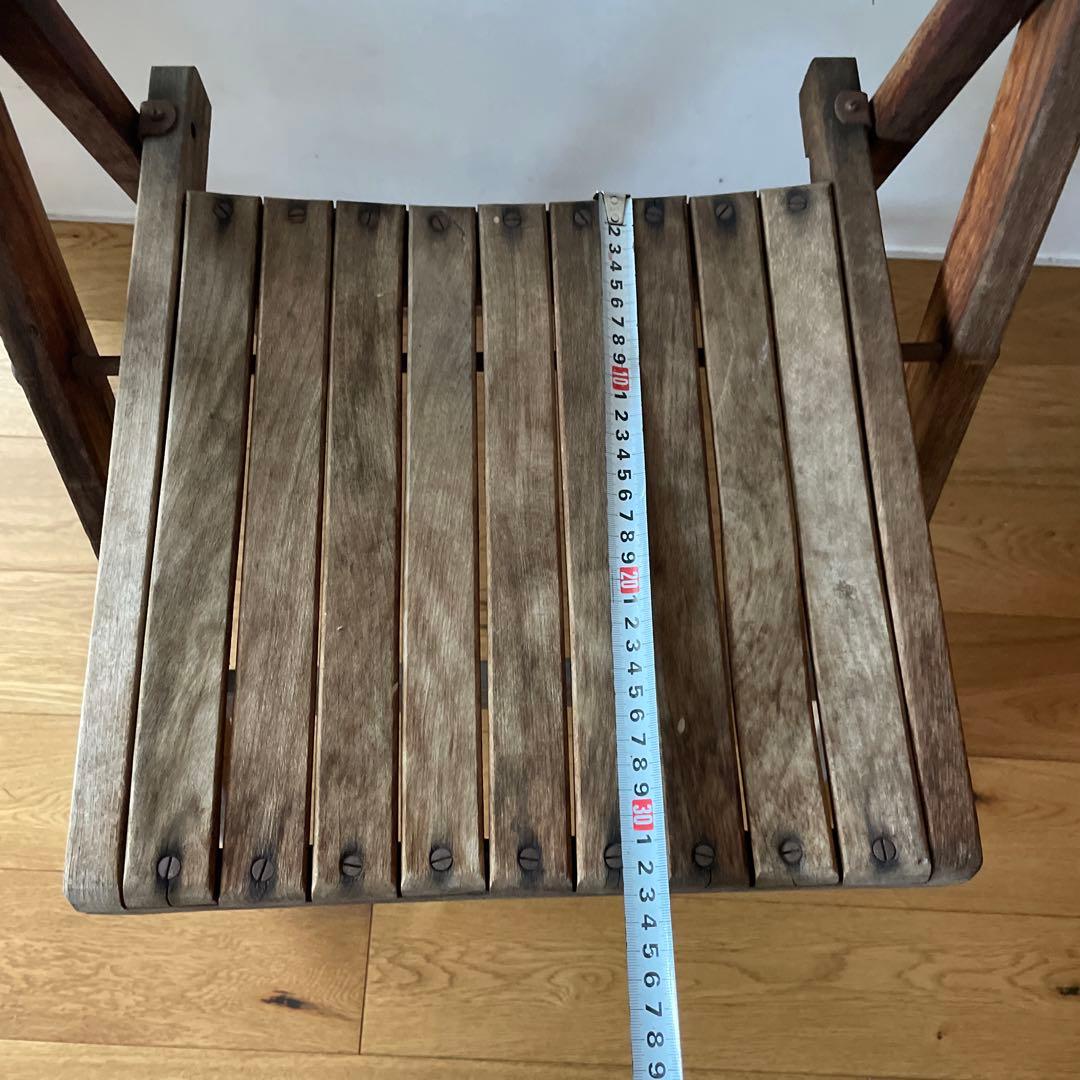 ヴィンテージ　アンティーク　木製折りたたみチェア 2脚セット