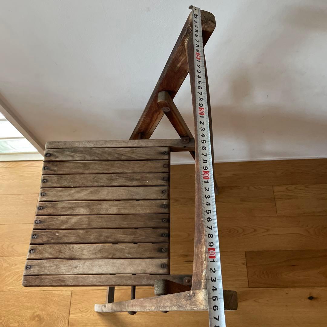 ヴィンテージ　アンティーク　木製折りたたみチェア 2脚セット