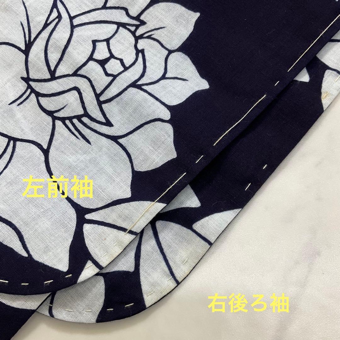 ◆未使用同然◆最高級注染本染◆浴衣◆薔薇◆木綿◆仕付◆裄67丈161.5