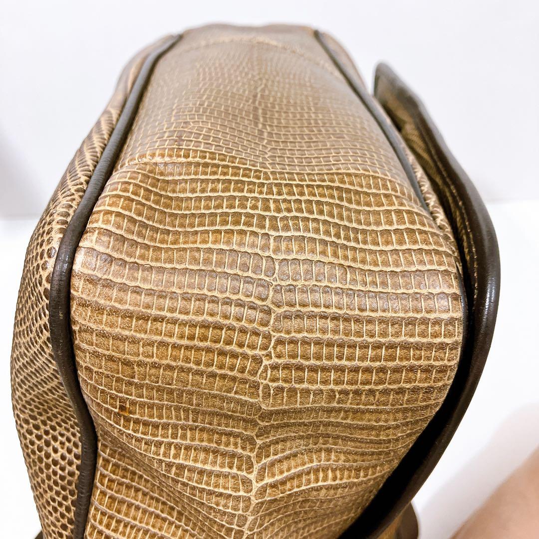 【逸品】ETRO レザー　メッセンジャー　ショルダーバッグ　蛇柄　型押し