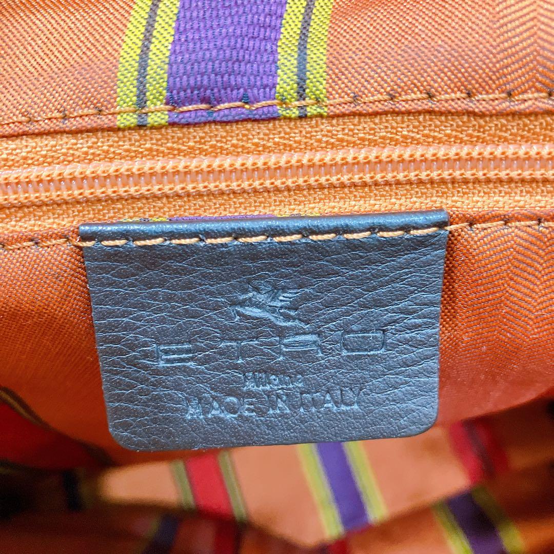 【逸品】ETRO レザー　メッセンジャー　ショルダーバッグ　蛇柄　型押し