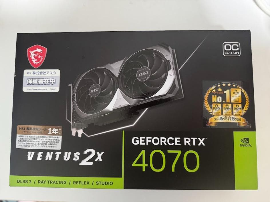 グラフィックボード・グラボ・ビデオカード GeForce RTX 4070 VENTUS 2X E 12G OC