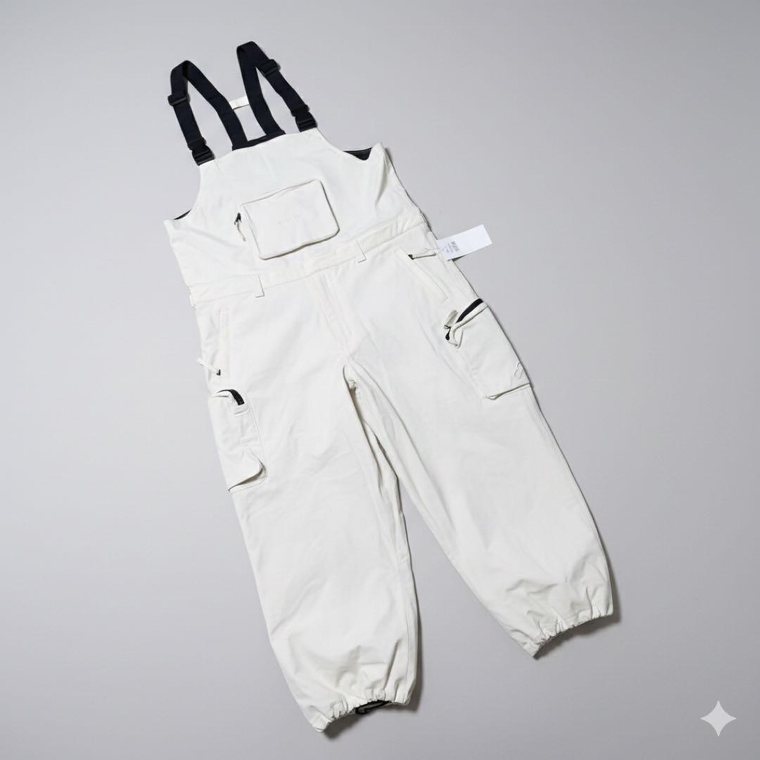 25-26 MAHF スノーボードウェア ビブパンツ アイボリー XL