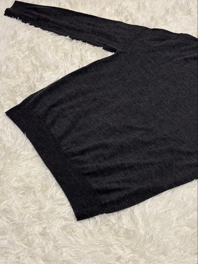 ポールスミス　アーティストストライプ　ジップ　ニット　チャコール　Mサイズ