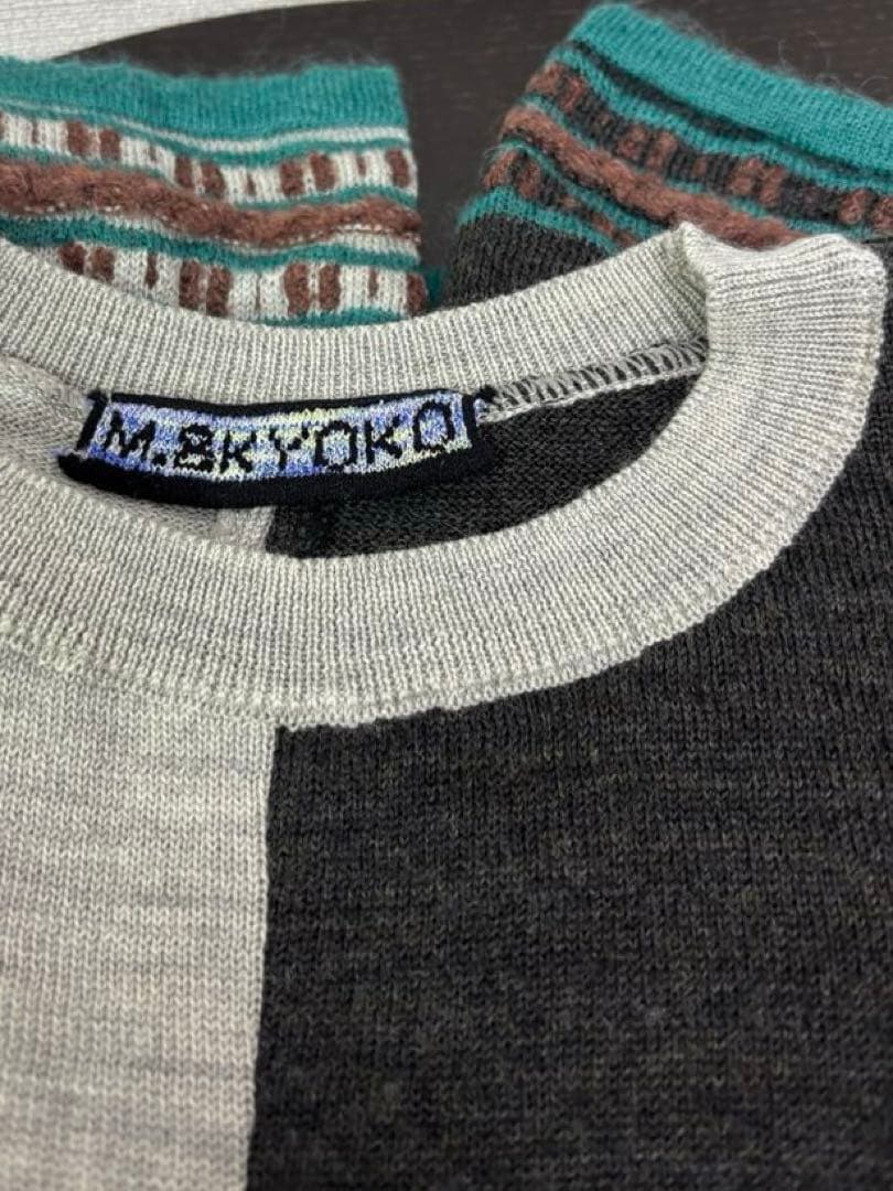 ☆新品☆ M.＆KYOKO モヘヤ混アシンメトリーデザイン ニットチュニック