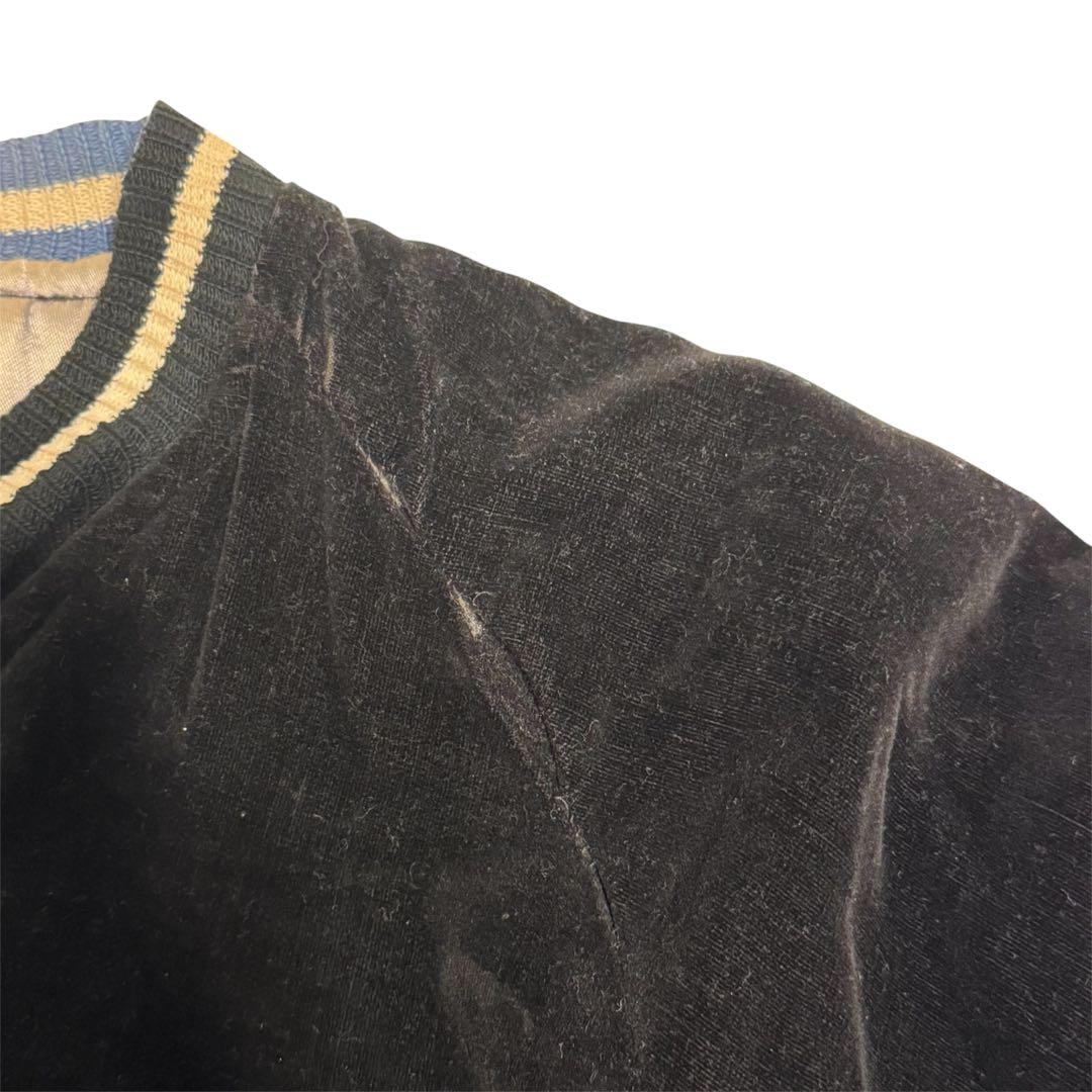 50s 別珍 白虎 鷹 スカジャン ブラック ブルー Vintage